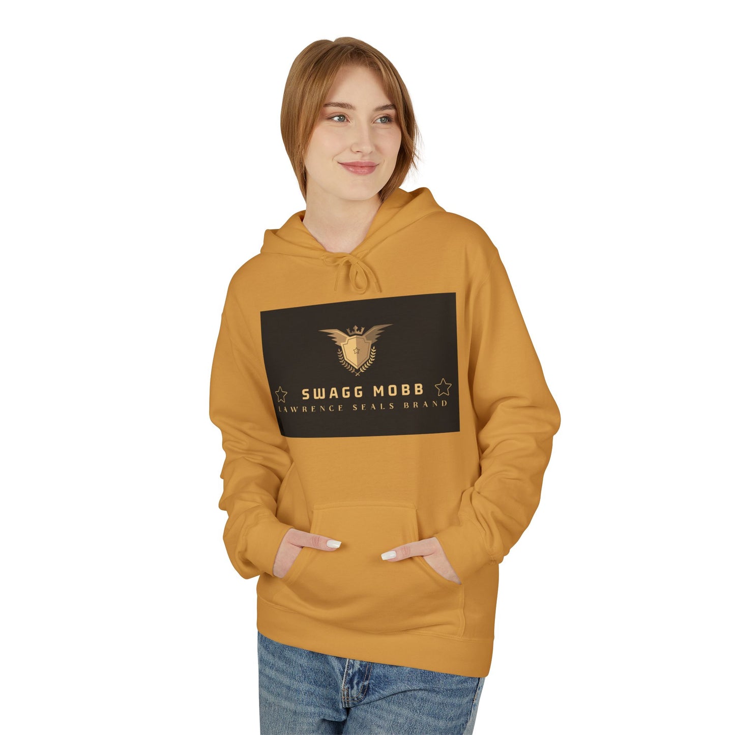 Hoodie - Swagg Mobb Gold Eagle Logo Pullover
