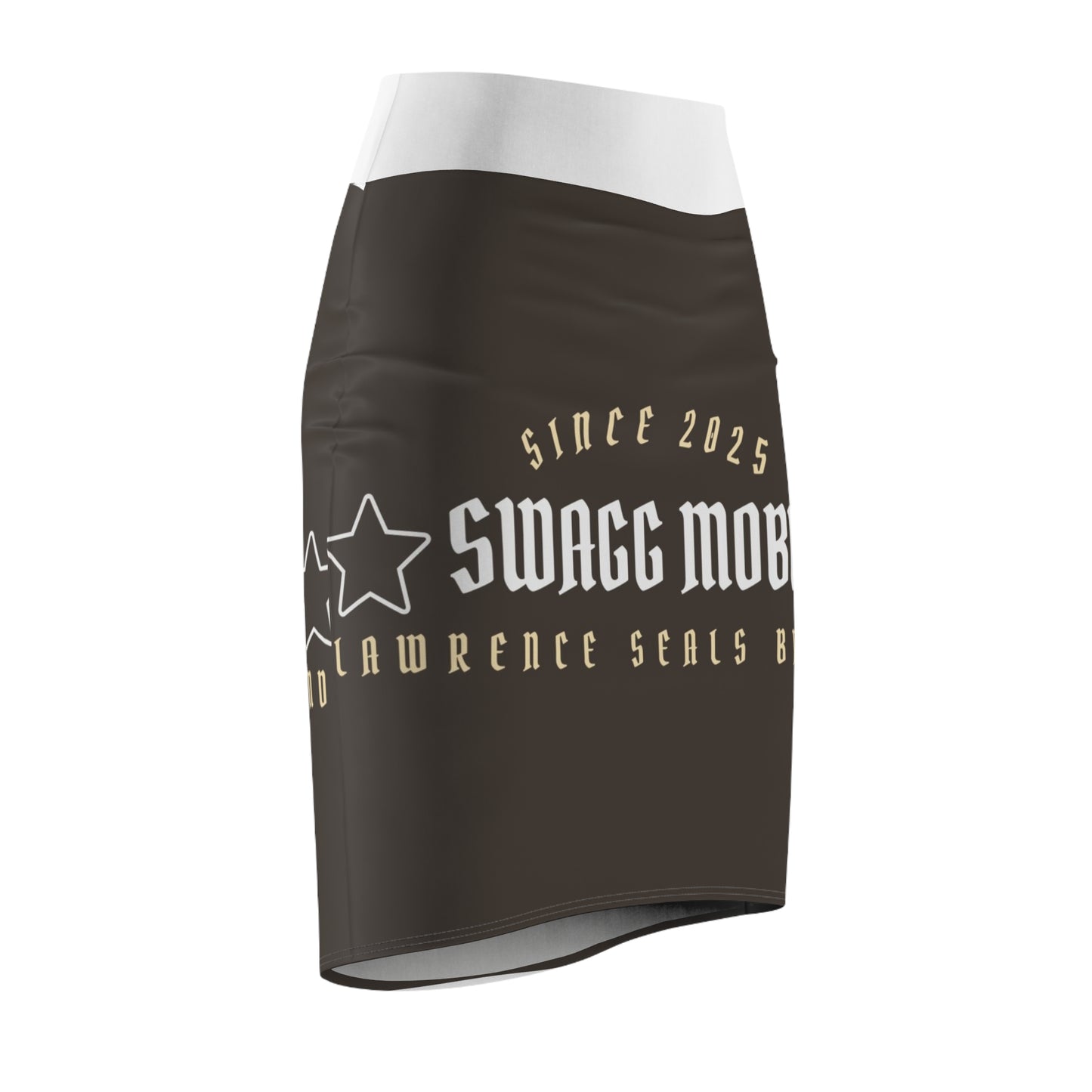 Trendy Women's Pencil Skirt - 'Swagg Mobb' Graphic Fashion Statement, Chic Night Out Outfit, Everyday Wear, Party Style, Unique Gift