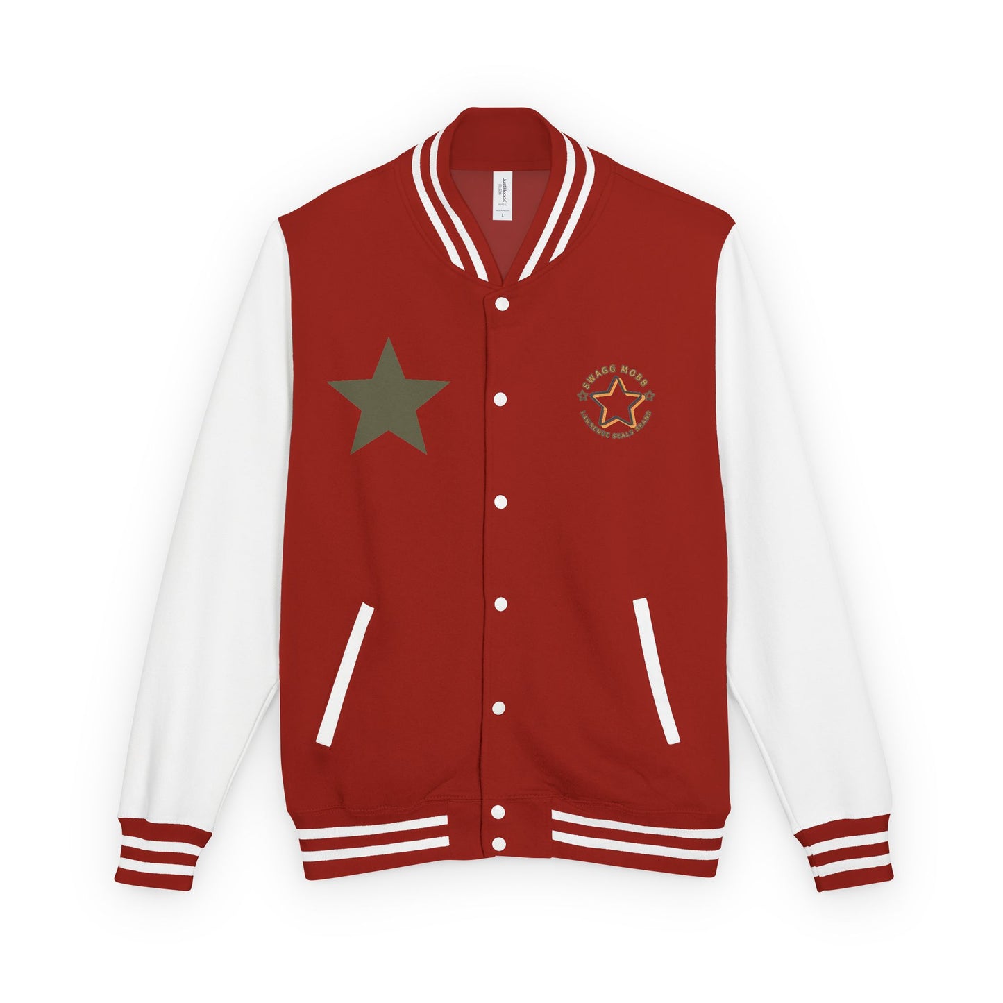 Unisex Heavyweight Letterman Jacket - Stylish Star & Badge Design, Sports Apparel, Cozy Layer, Perfect Gift for Graduations, Birthdays