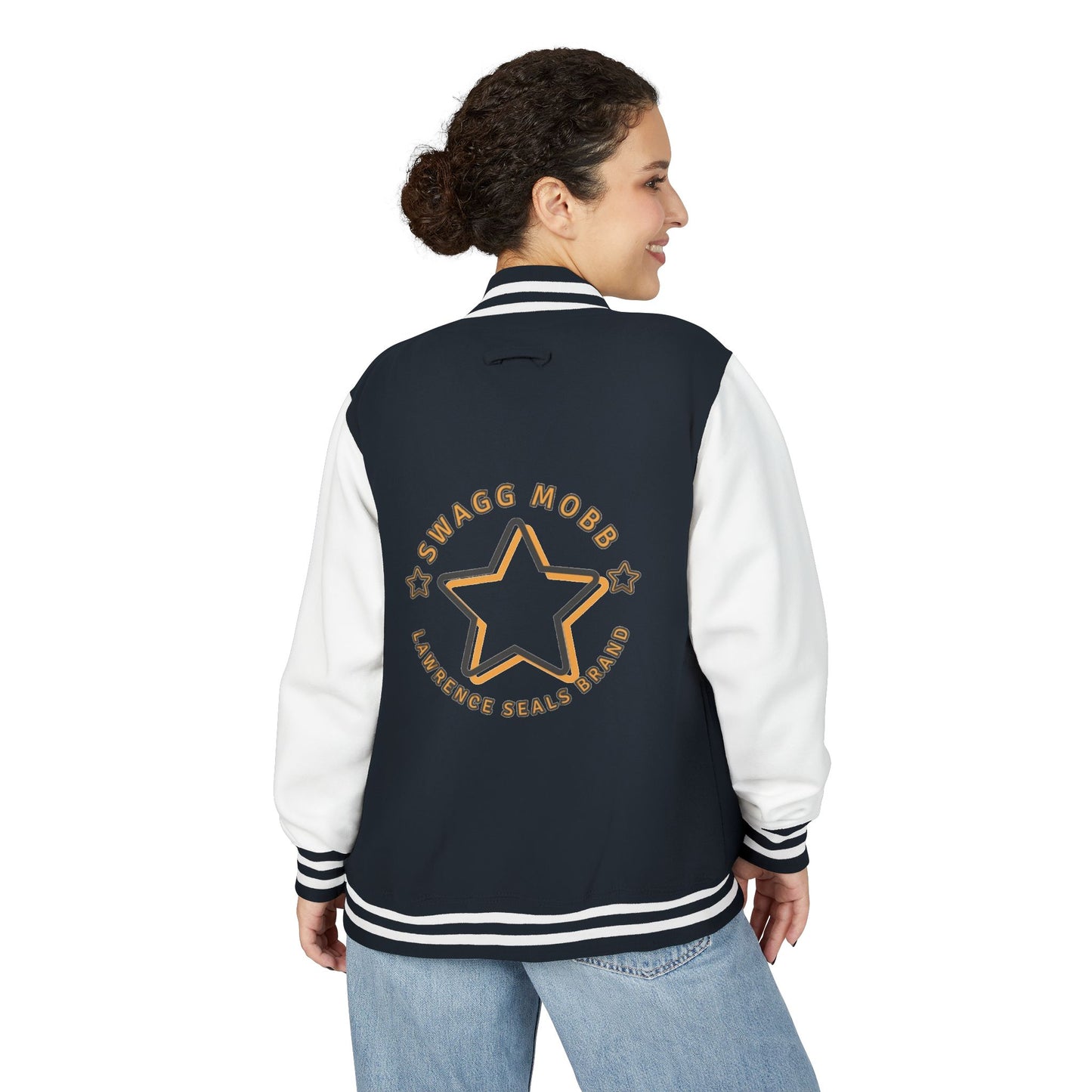 Unisex Heavyweight Letterman Jacket - Stylish Star & Badge Design, Sports Apparel, Cozy Layer, Perfect Gift for Graduations, Birthdays