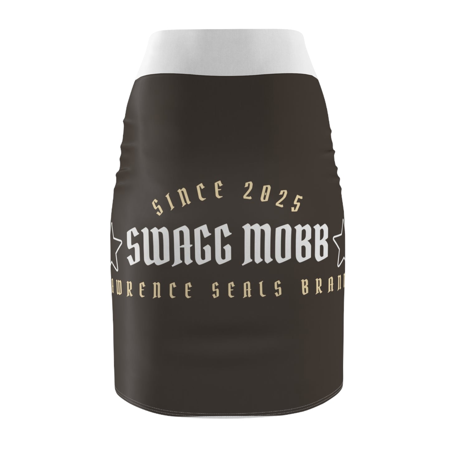 Trendy Women's Pencil Skirt - 'Swagg Mobb' Graphic Fashion Statement, Chic Night Out Outfit, Everyday Wear, Party Style, Unique Gift