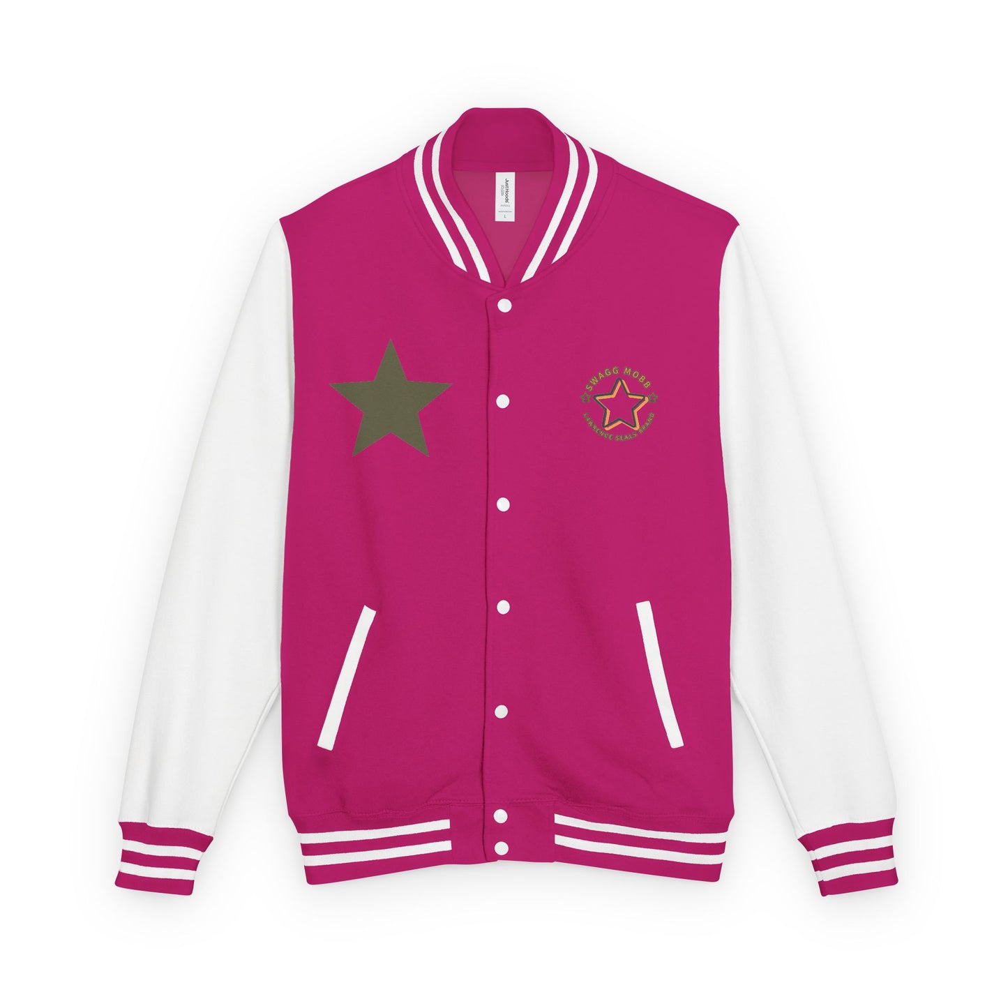 Unisex Heavyweight Letterman Jacket - Stylish Star & Badge Design, Sports Apparel, Cozy Layer, Perfect Gift for Graduations, Birthdays