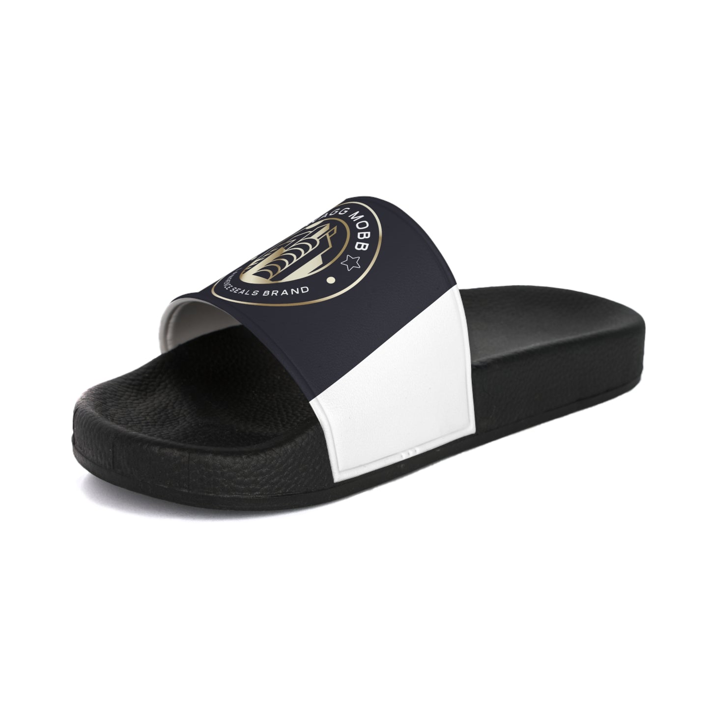 Slide Sandals — Retro Microphone 'Swag Mode' Logo Slides for Men
