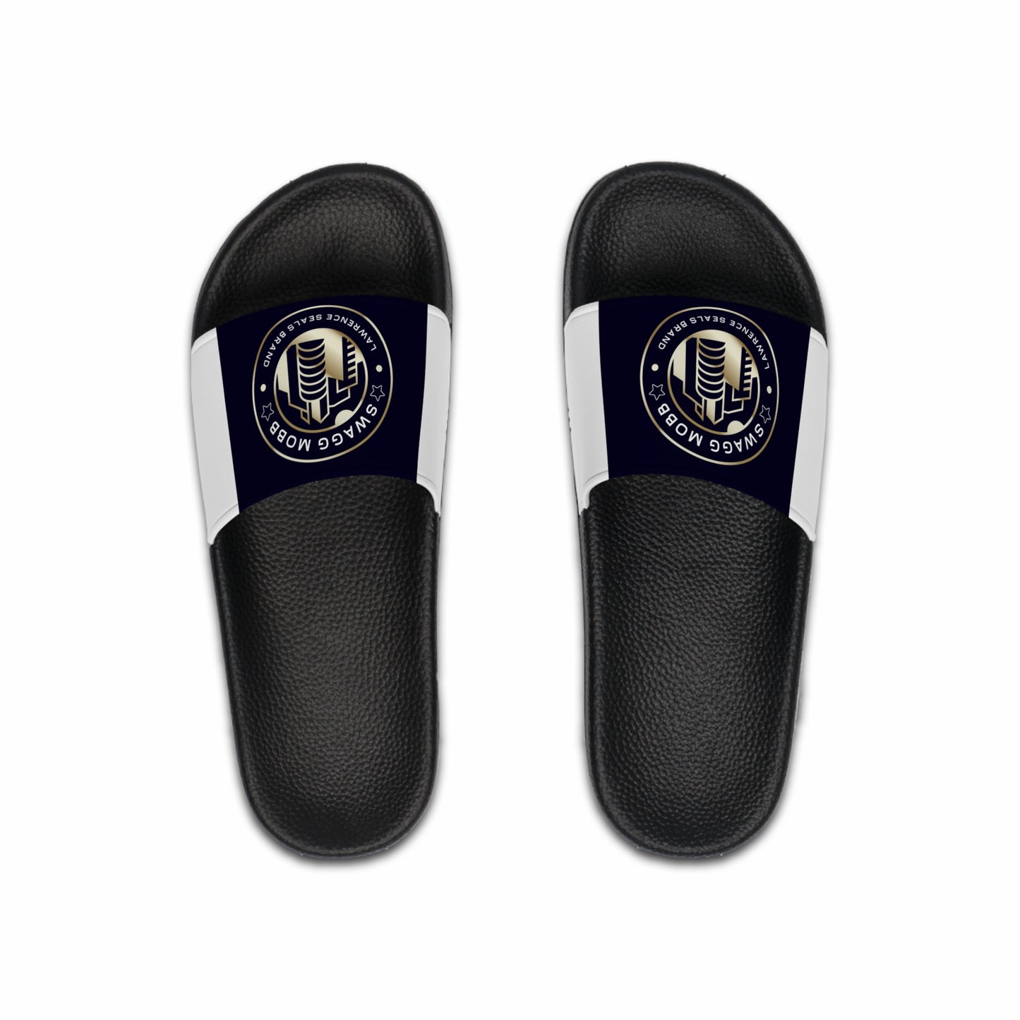 Slide Sandals — Retro Microphone 'Swag Mode' Logo Slides for Men