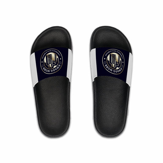 Slide Sandals — Retro Microphone 'Swag Mode' Logo Slides for Men