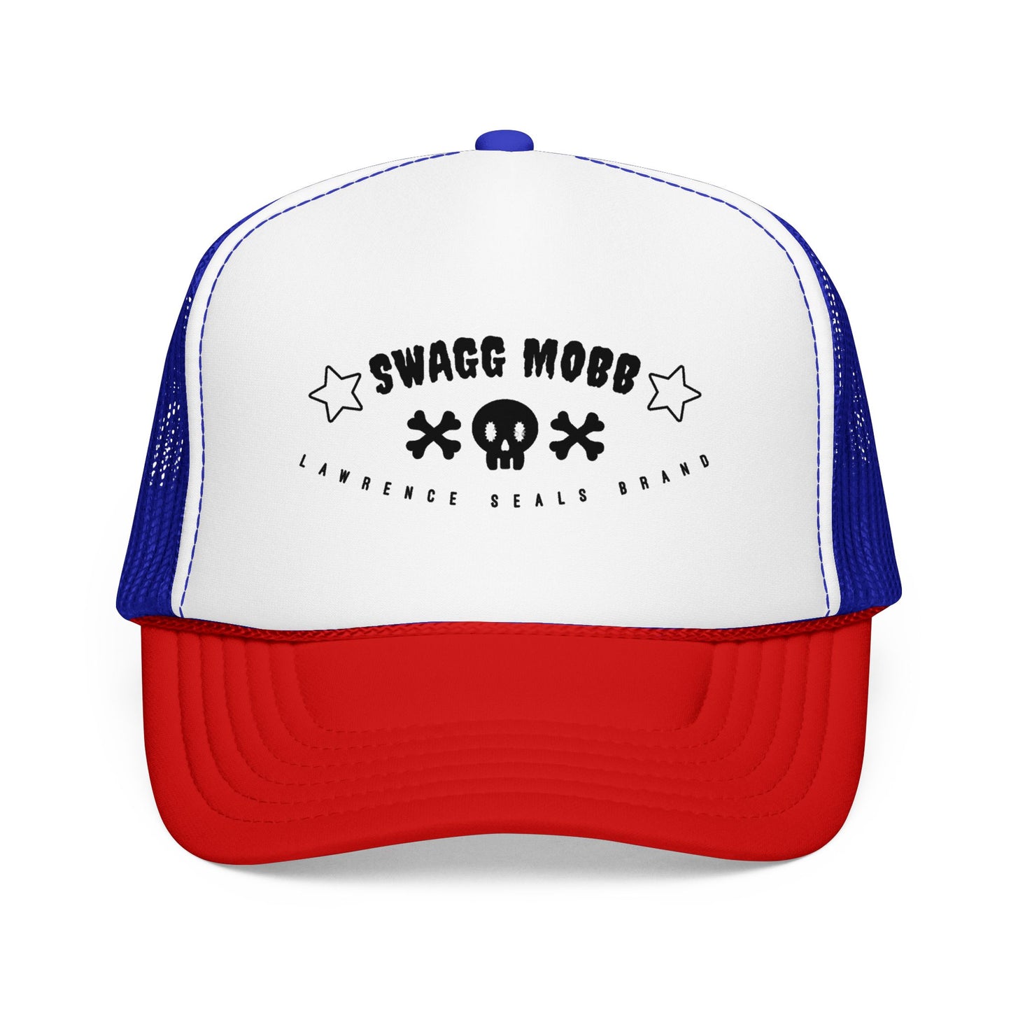 Swagg Mobb Skull Trucker Hat — Retro Punk Foam Mesh Cap