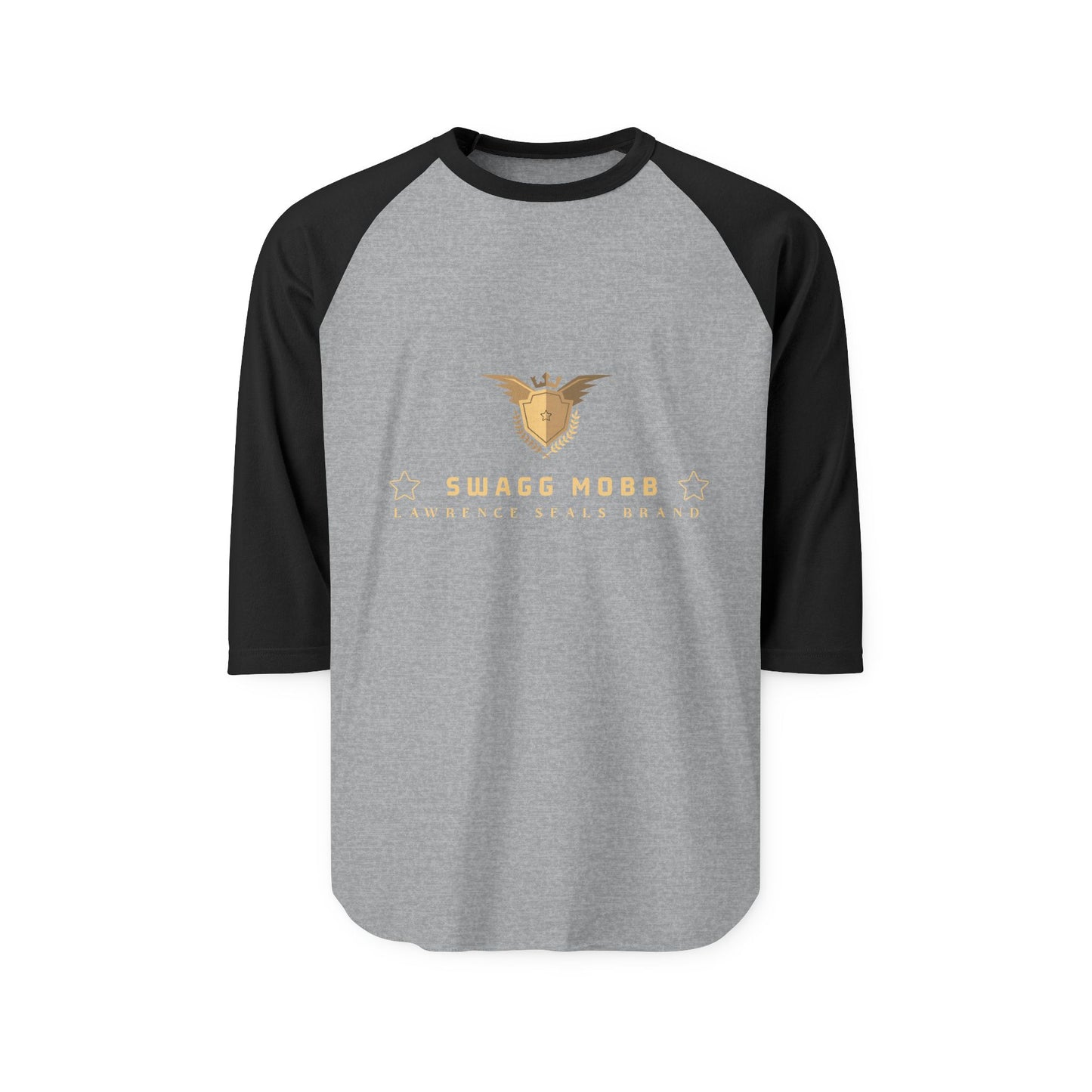 Swagg Mobb Eagle Logo Raglan Shirt — Vintage Golden Graphic 3/4 Sleeve