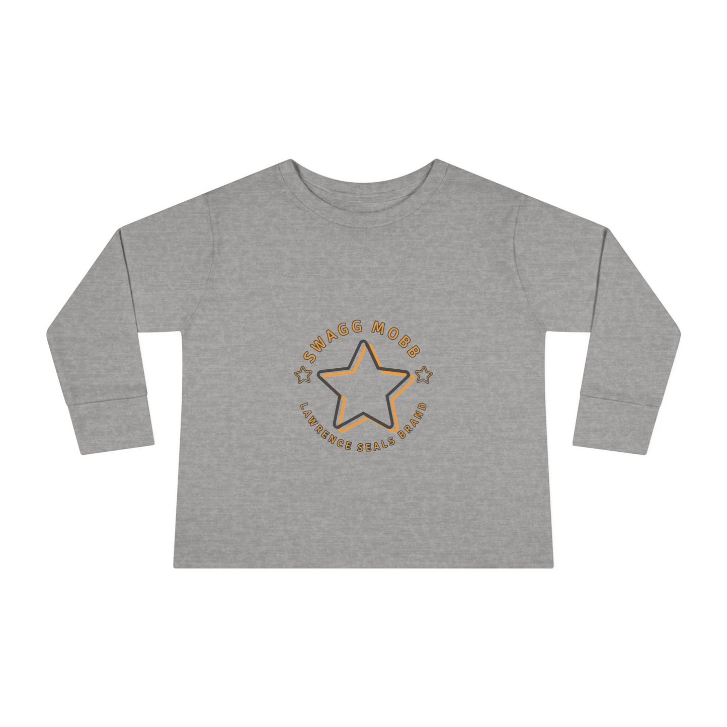 Star-Embellished Toddler Long Sleeve Tee, Cute Kids Apparel, Baby Shower Gift, Comfortable Everyday Wear, Playtime Fashion