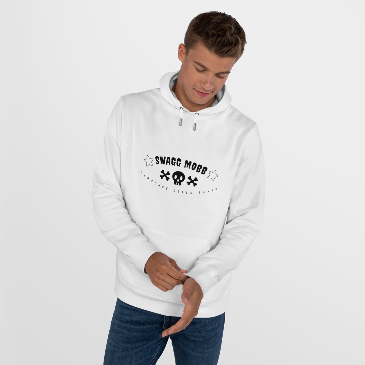 King Hooded Sweatshirt — 'SWAGG MOBB' Streetwear Hoodie with Skull & Crossbones Graphic