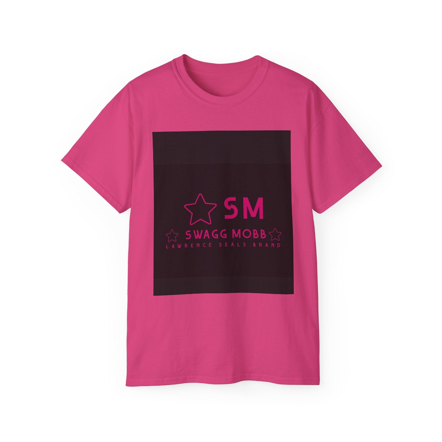 SM Swagg Mobb Logo Tee — Pink Star Logo Cotton T-Shirt