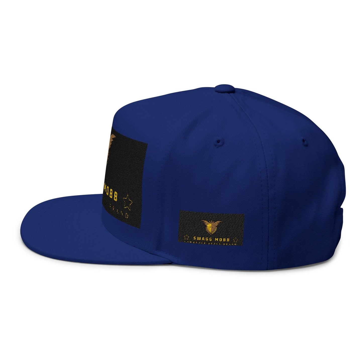 Swagg Mobb Embroidered Flat Bill Cap — Gold Eagle Logo Snapback