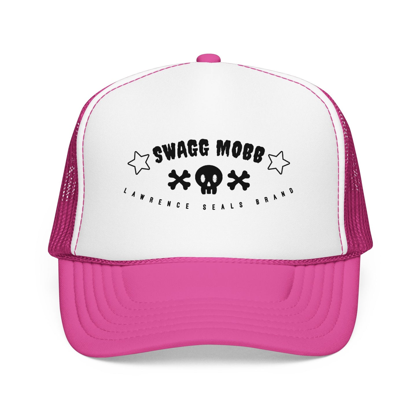 Swagg Mobb Skull Trucker Hat — Retro Punk Foam Mesh Cap