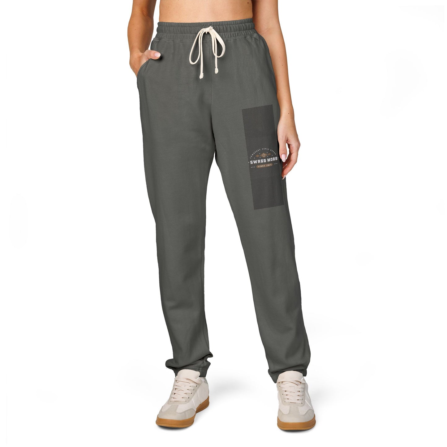 Fleece Sweatpants — Rustic Patch 'Coastal Riders' Graphic