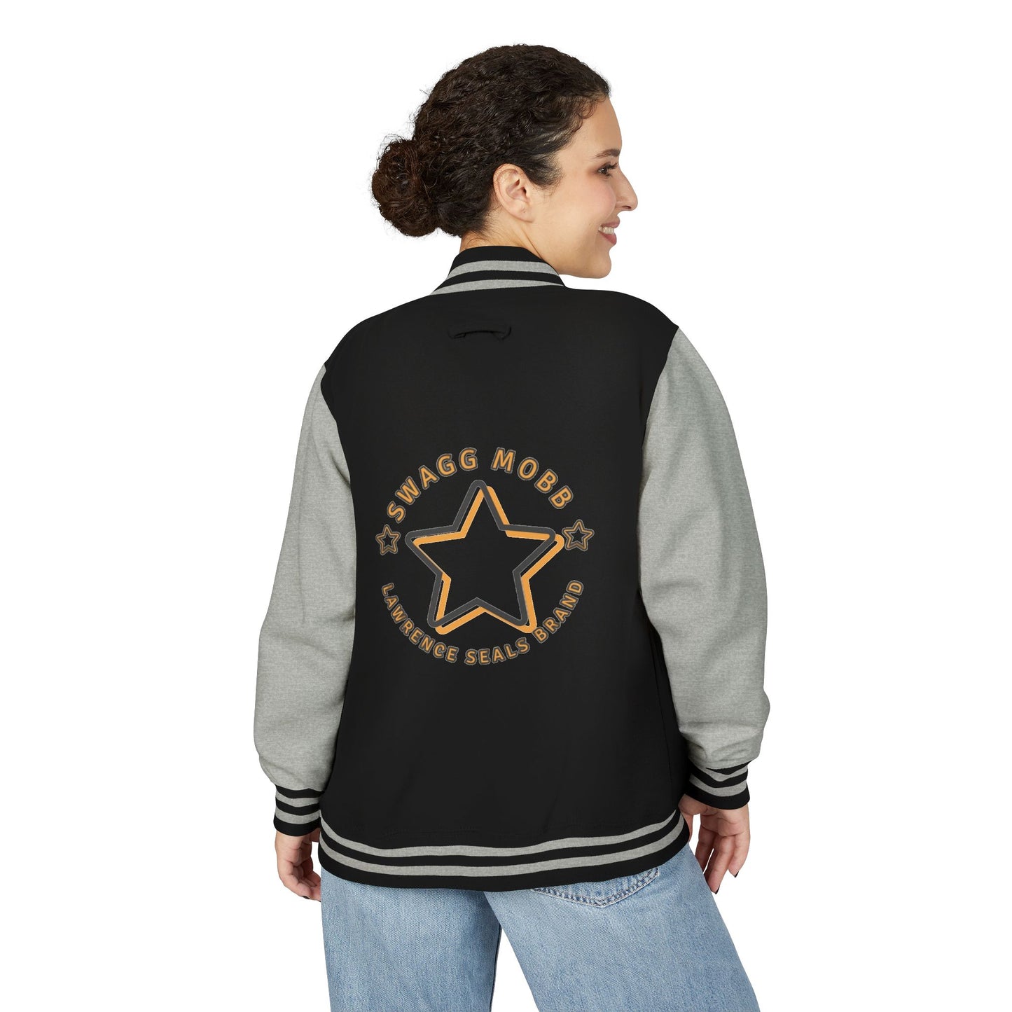 Unisex Heavyweight Letterman Jacket - Stylish Star & Badge Design, Sports Apparel, Cozy Layer, Perfect Gift for Graduations, Birthdays