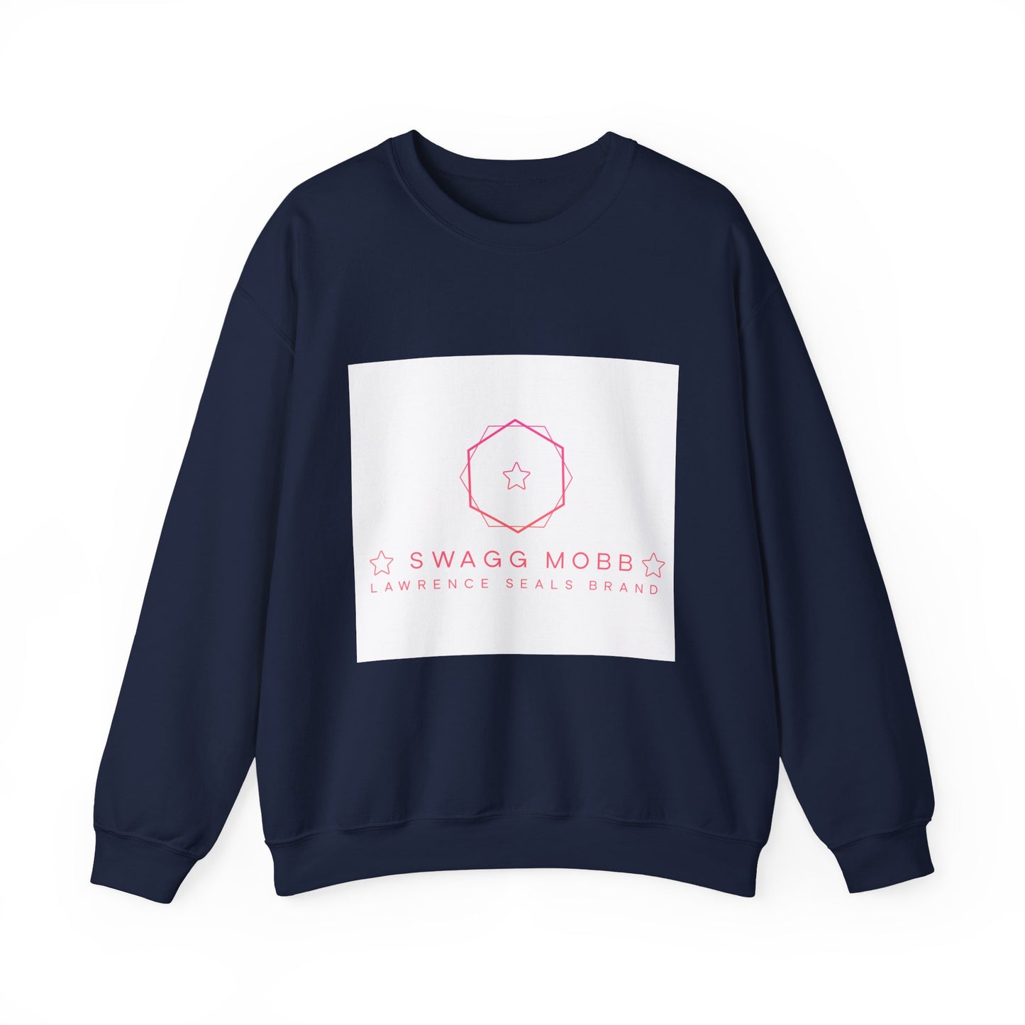 Crewneck Sweatshirt — Minimal Pink “Swagg Mobb” Logo