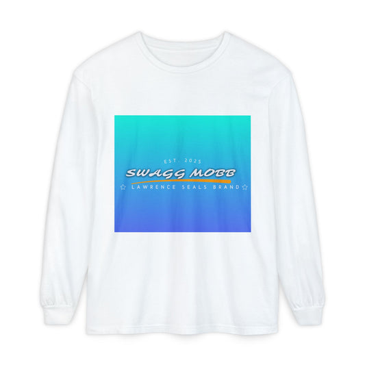 Trendy Long Sleeve T-Shirt with SWAGG MOBB Design, Casual Wear, Street Style, Gift for Friends, Urban Fashion