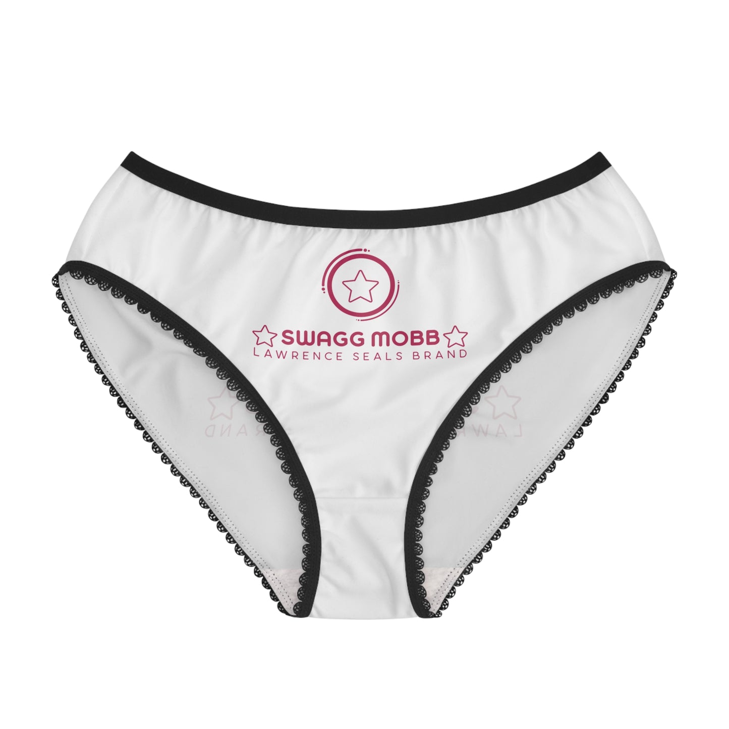 Women's Briefs — SWAGG MOBB Pink Logo Laced Bikini Panty