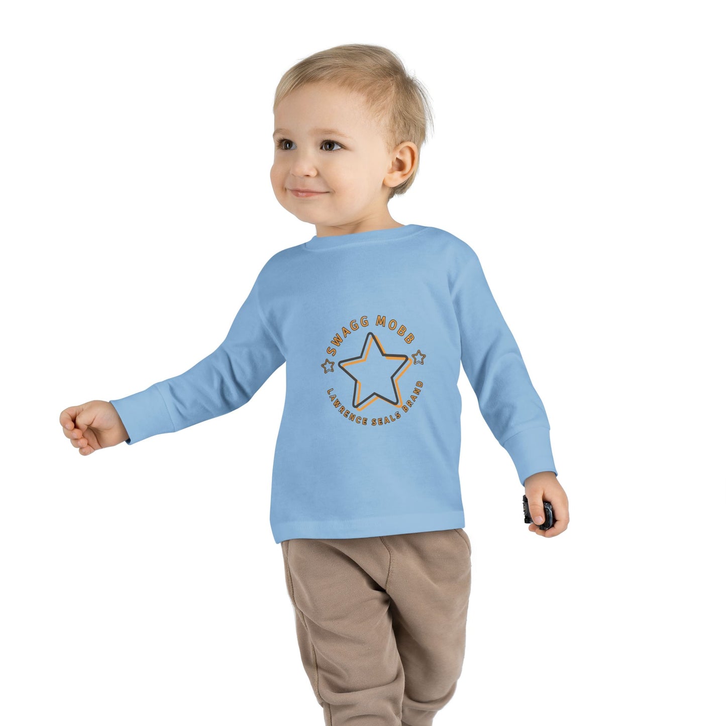 Star-Embellished Toddler Long Sleeve Tee, Cute Kids Apparel, Baby Shower Gift, Comfortable Everyday Wear, Playtime Fashion