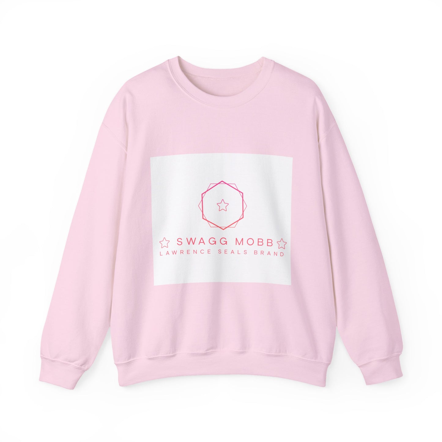 Crewneck Sweatshirt — Minimal Pink “Swagg Mobb” Logo