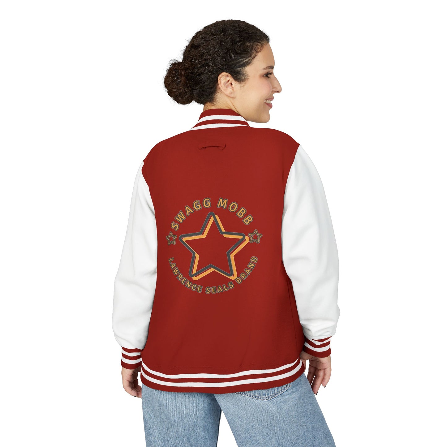 Unisex Heavyweight Letterman Jacket - Stylish Star & Badge Design, Sports Apparel, Cozy Layer, Perfect Gift for Graduations, Birthdays