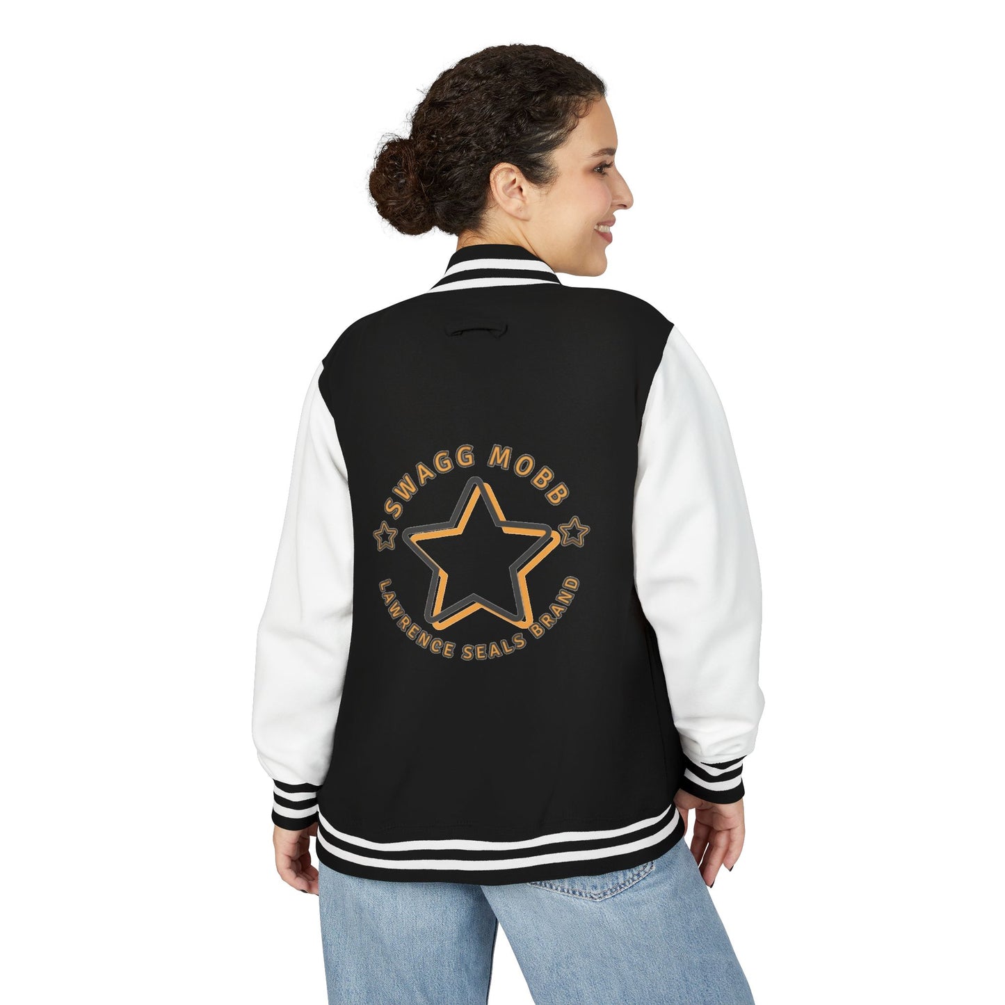 Unisex Heavyweight Letterman Jacket - Stylish Star & Badge Design, Sports Apparel, Cozy Layer, Perfect Gift for Graduations, Birthdays