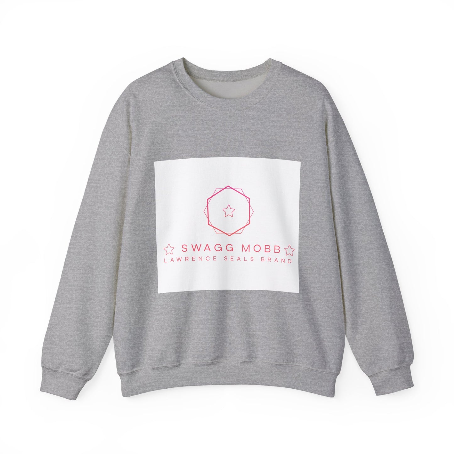 Crewneck Sweatshirt — Minimal Pink “Swagg Mobb” Logo