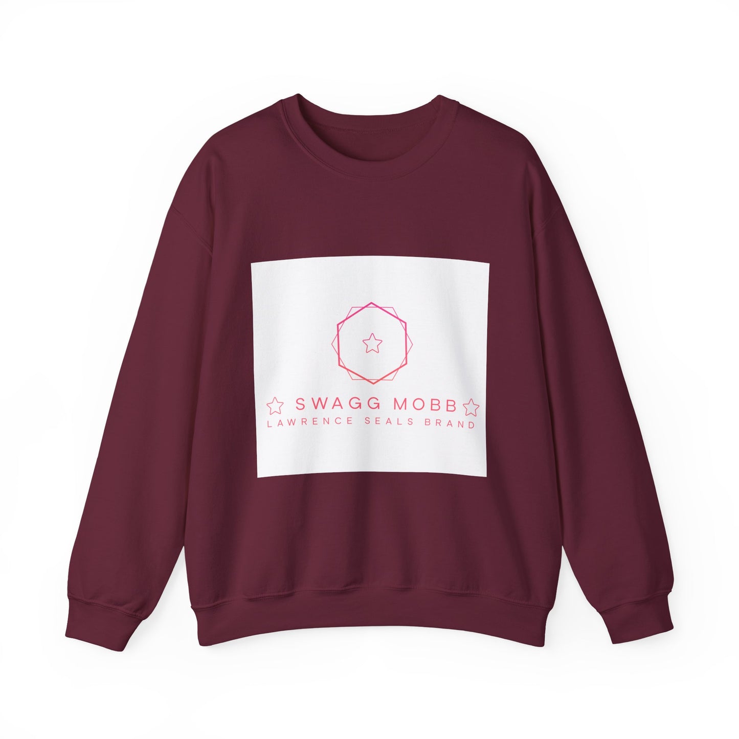 Crewneck Sweatshirt — Minimal Pink “Swagg Mobb” Logo