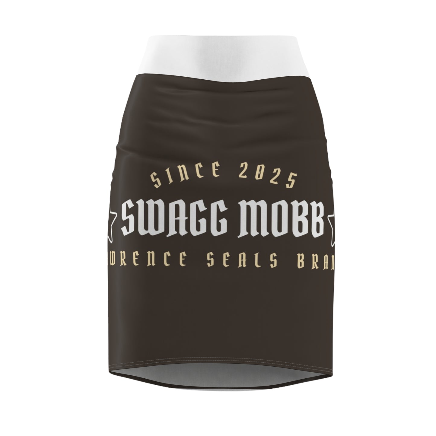 Trendy Women's Pencil Skirt - 'Swagg Mobb' Graphic Fashion Statement, Chic Night Out Outfit, Everyday Wear, Party Style, Unique Gift