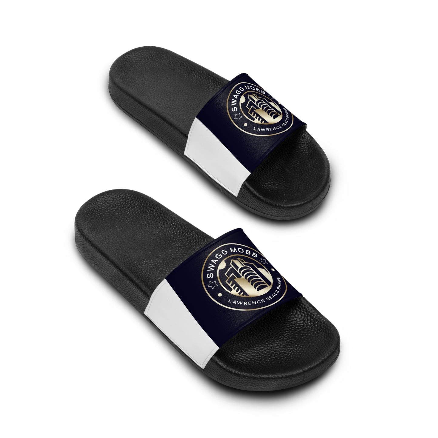 Slide Sandals — Retro Microphone 'Swag Mode' Logo Slides for Men