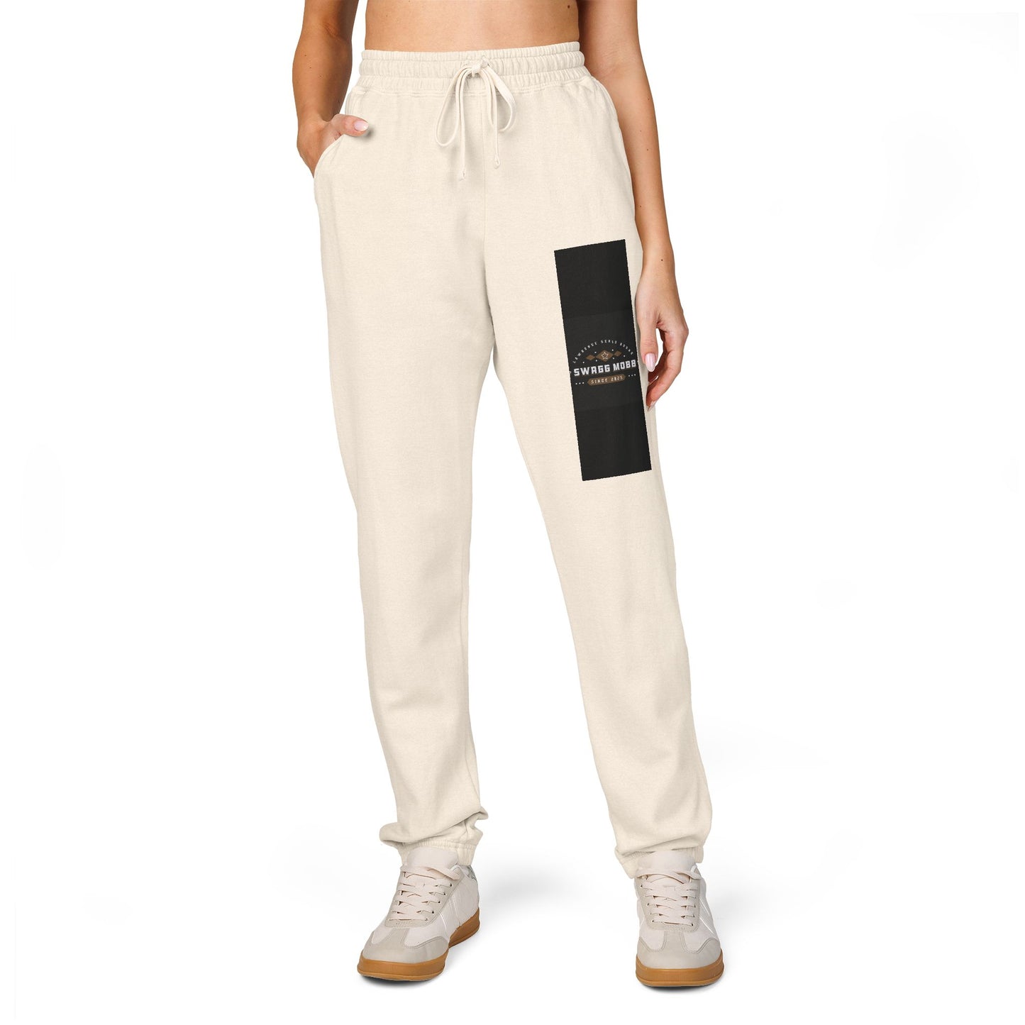 Fleece Sweatpants — Rustic Patch 'Coastal Riders' Graphic