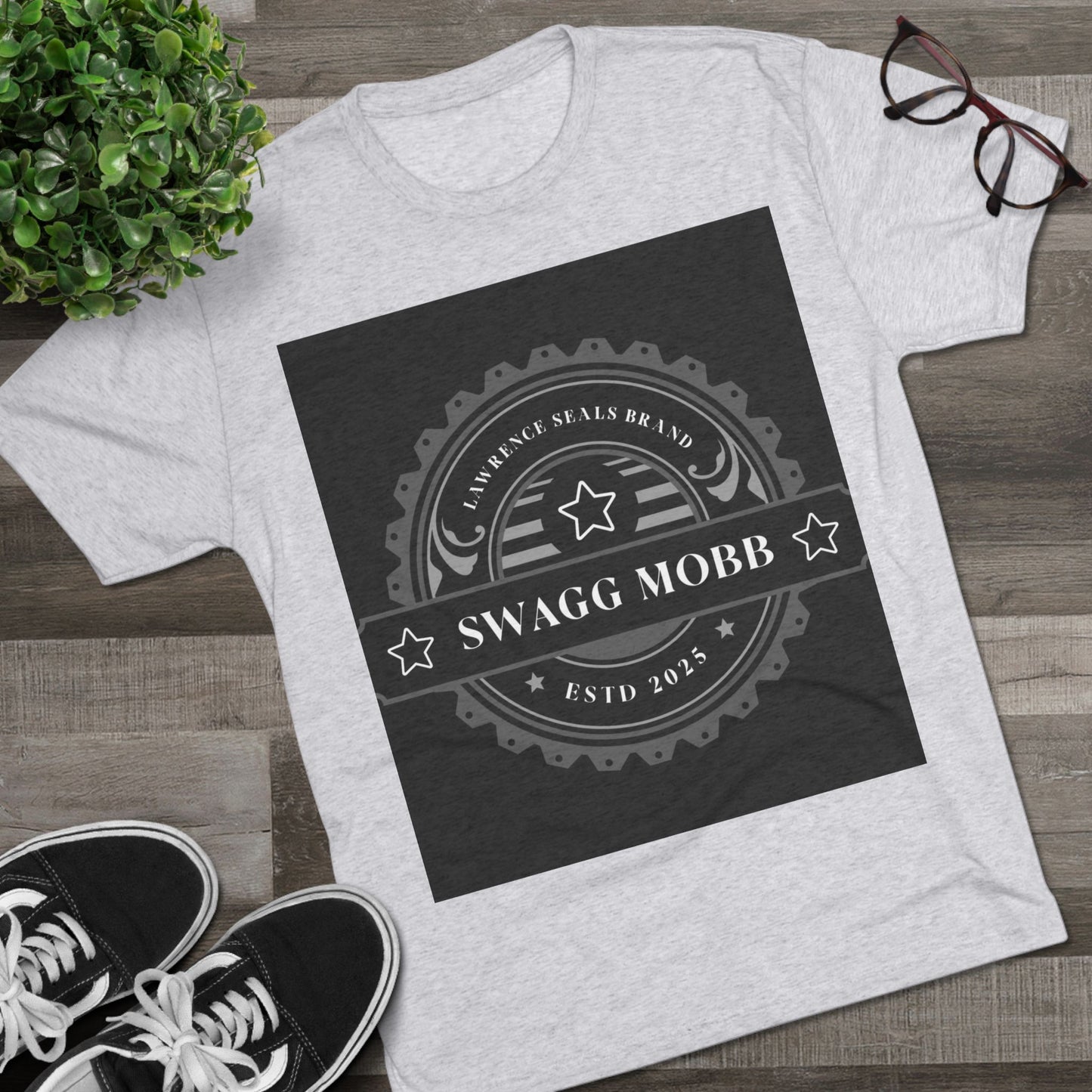 Swagg Mobb Logo Tee — Vintage Badge Graphic T-Shirt