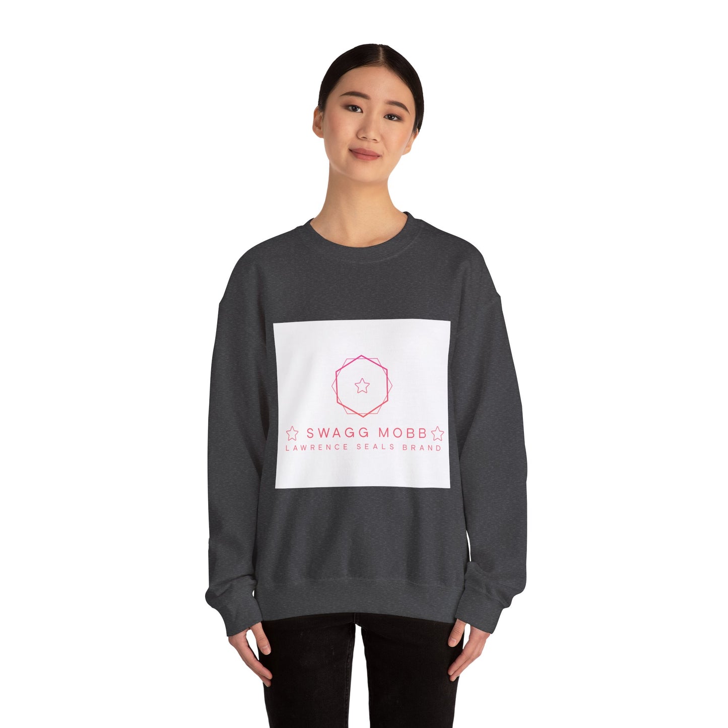 Crewneck Sweatshirt — Minimal Pink “Swagg Mobb” Logo