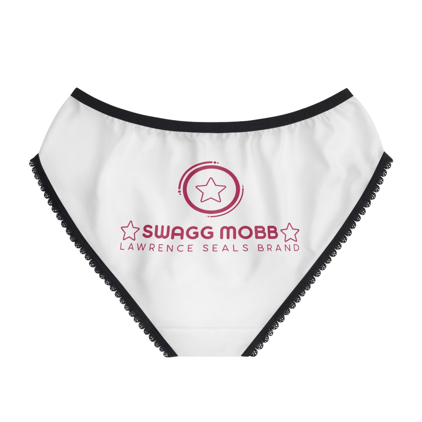 Women's Briefs — SWAGG MOBB Pink Logo Laced Bikini Panty
