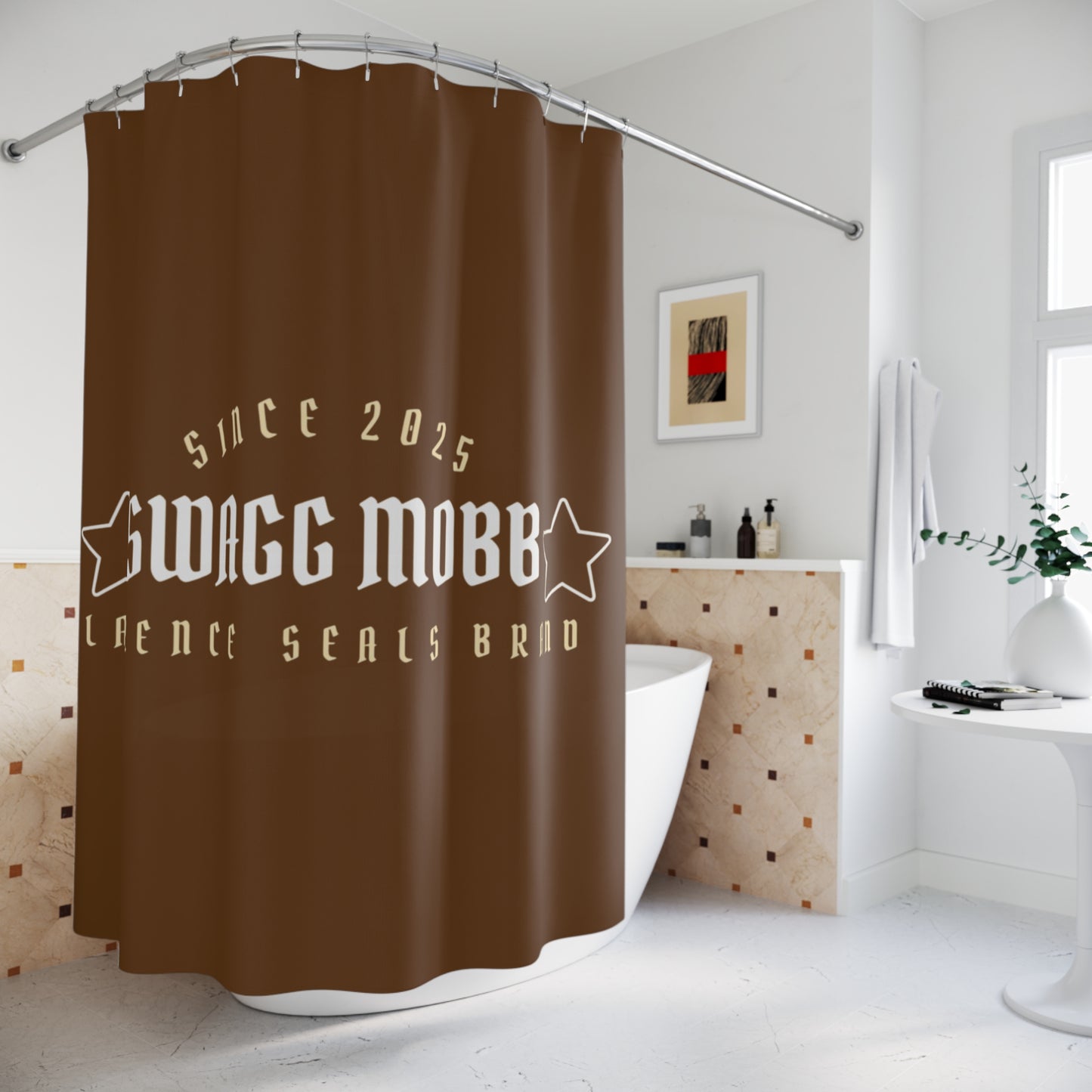 Swagg Mobb Shower Curtain - Stylish Home Decor, Unique Bathroom Accessory, Trendy Gift, Modern Design, Since 2025 Statement
