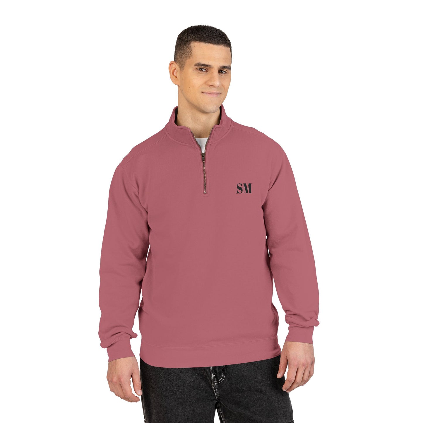 Quarter-Zip Sweatshirt — Vintage Crest "Always Forward" Chest Logo