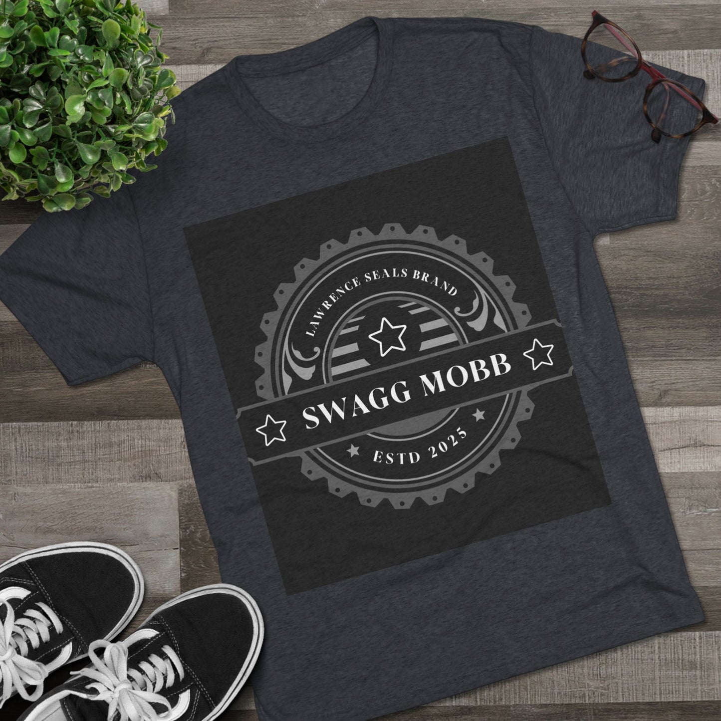 Swagg Mobb Logo Tee — Vintage Badge Graphic T-Shirt