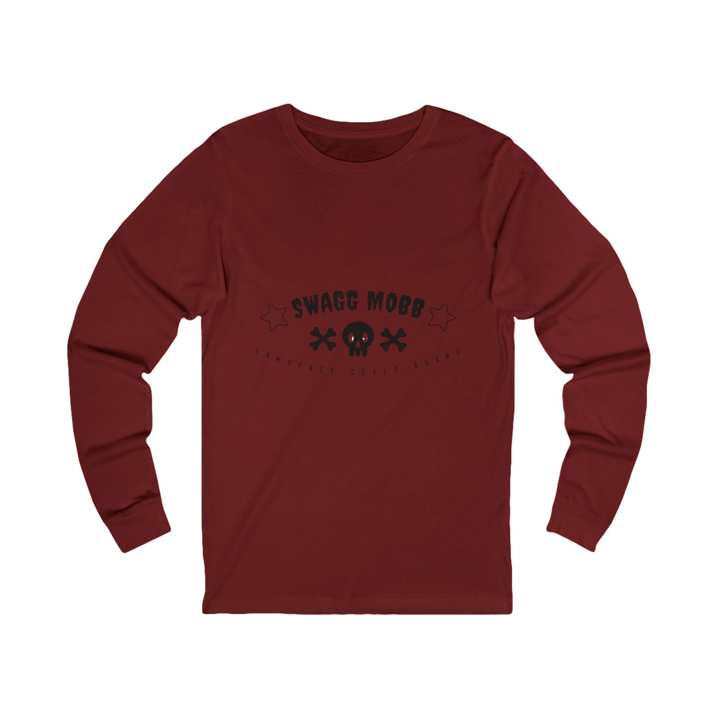 Long Sleeve Tee — "Swagg Mobb" Skull Logo Graphic