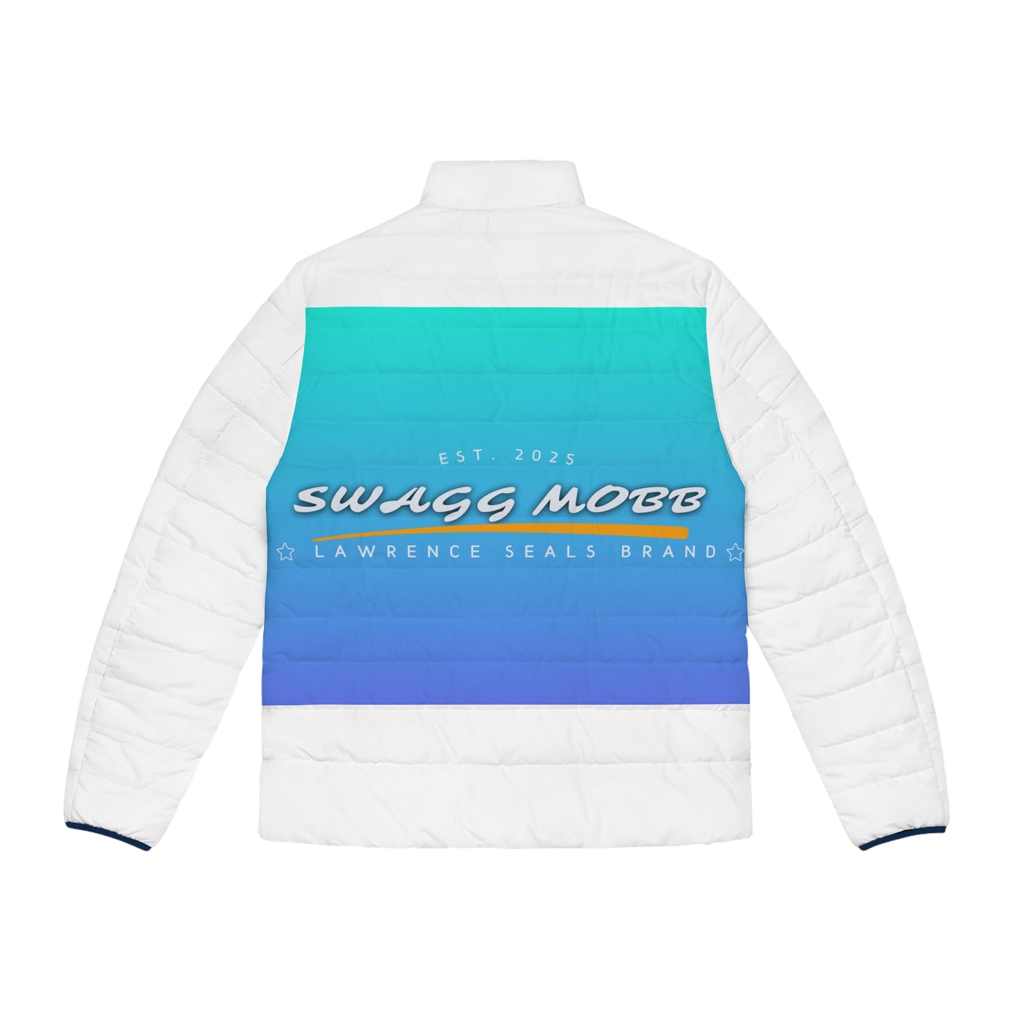 Men's Puffer Jacket with SWAGG MOBB Design | Trendy Outerwear, Stylish Winter Jacket, Gender-Neutral Fashion, Gift for Him, Cool Streetwear