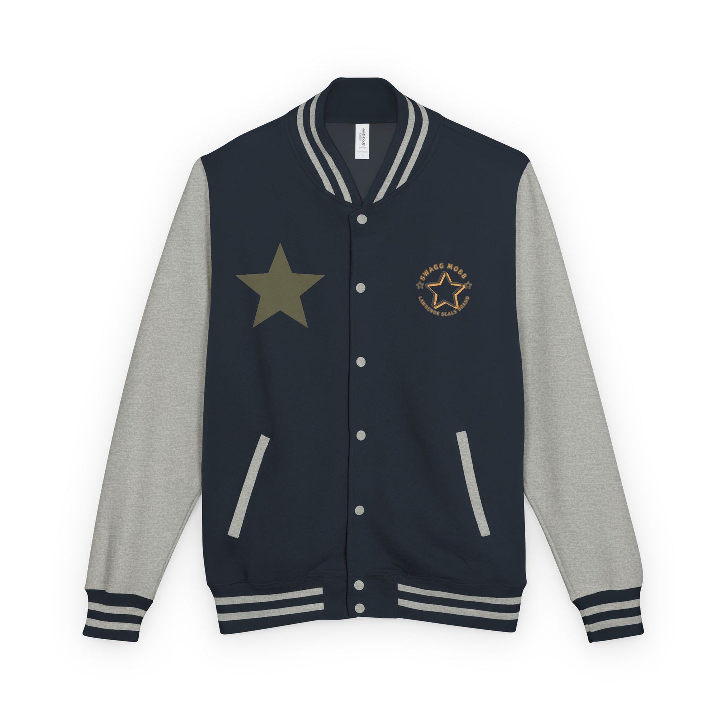 Unisex Heavyweight Letterman Jacket - Stylish Star & Badge Design, Sports Apparel, Cozy Layer, Perfect Gift for Graduations, Birthdays