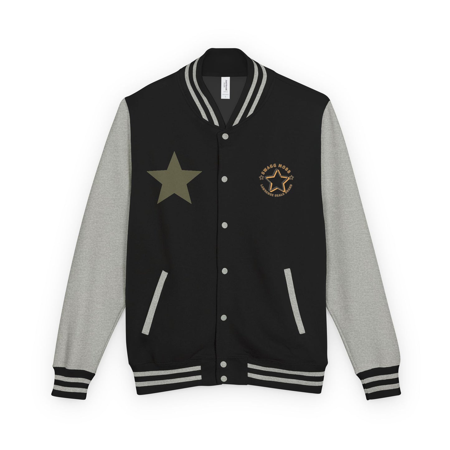 Unisex Heavyweight Letterman Jacket - Stylish Star & Badge Design, Sports Apparel, Cozy Layer, Perfect Gift for Graduations, Birthdays