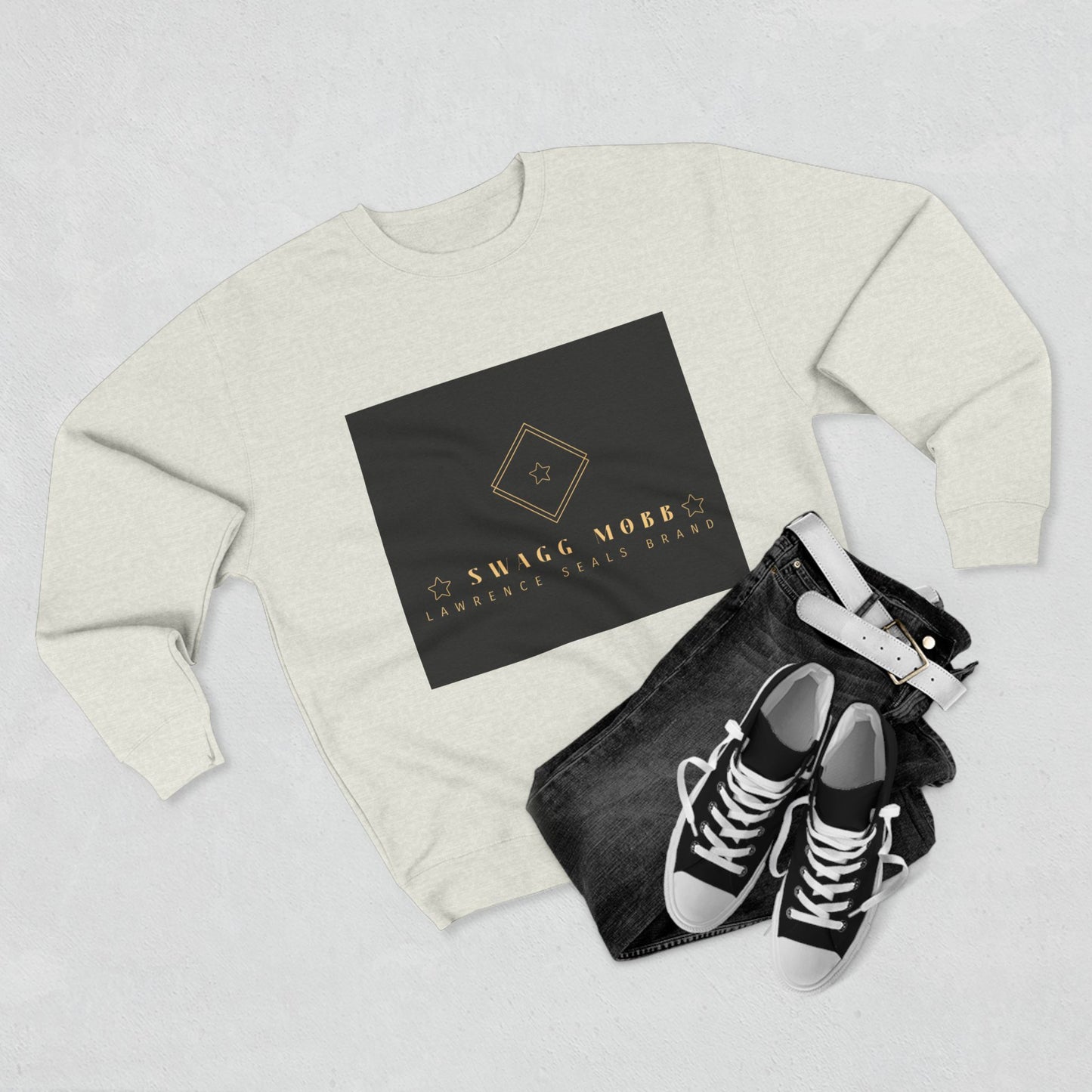 Luxury Logo Sweatshirt — Gold Emblem Crewneck