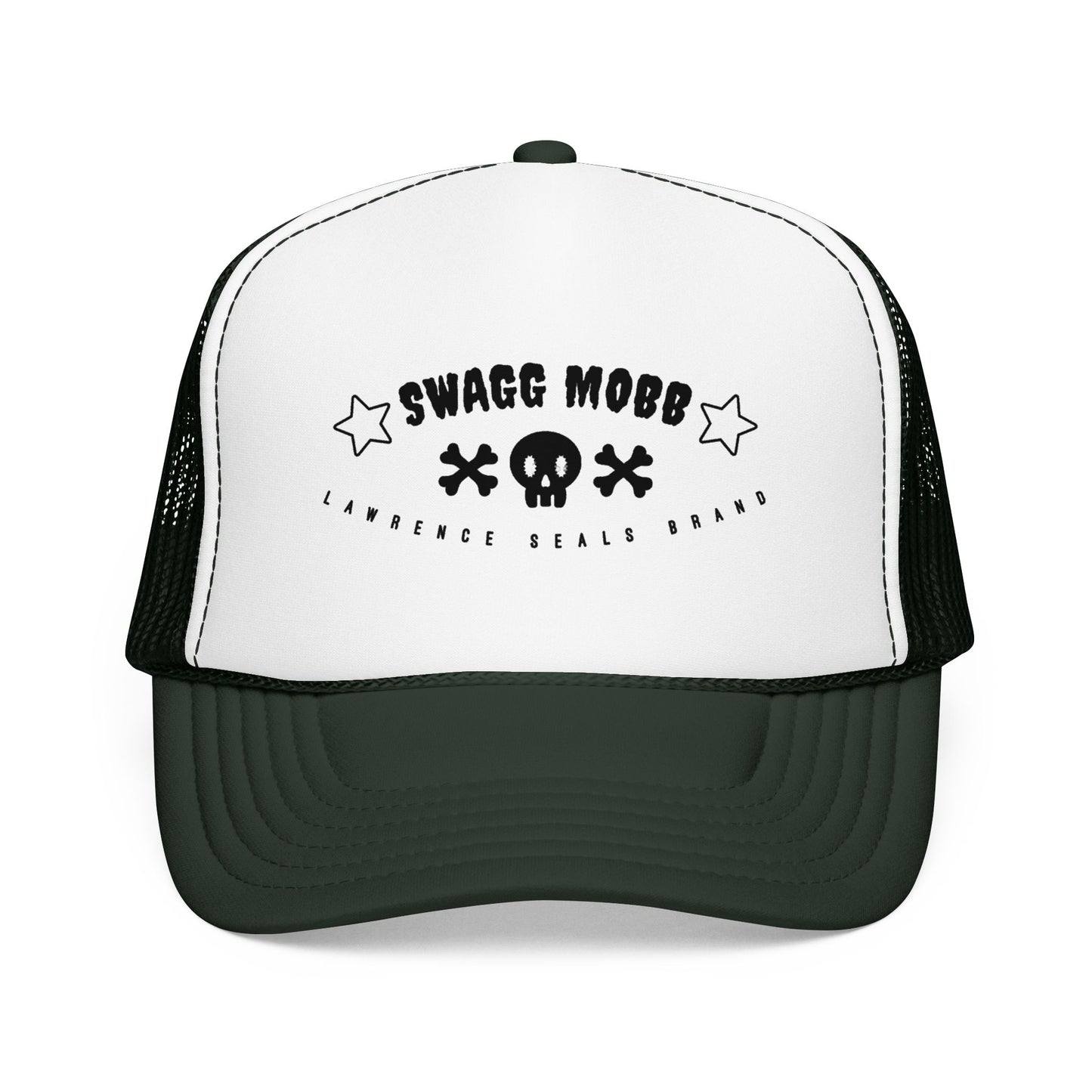Swagg Mobb Skull Trucker Hat — Retro Punk Foam Mesh Cap