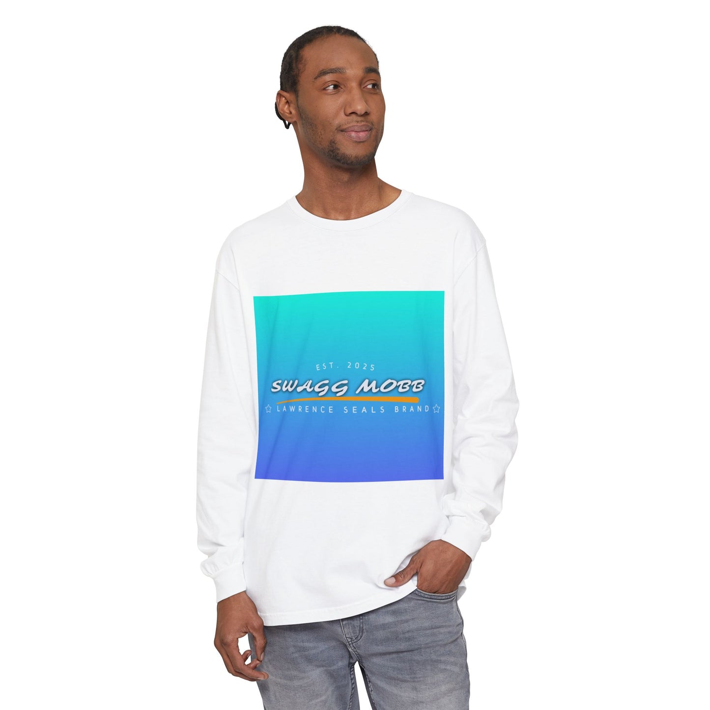 Trendy Long Sleeve T-Shirt with SWAGG MOBB Design, Casual Wear, Street Style, Gift for Friends, Urban Fashion
